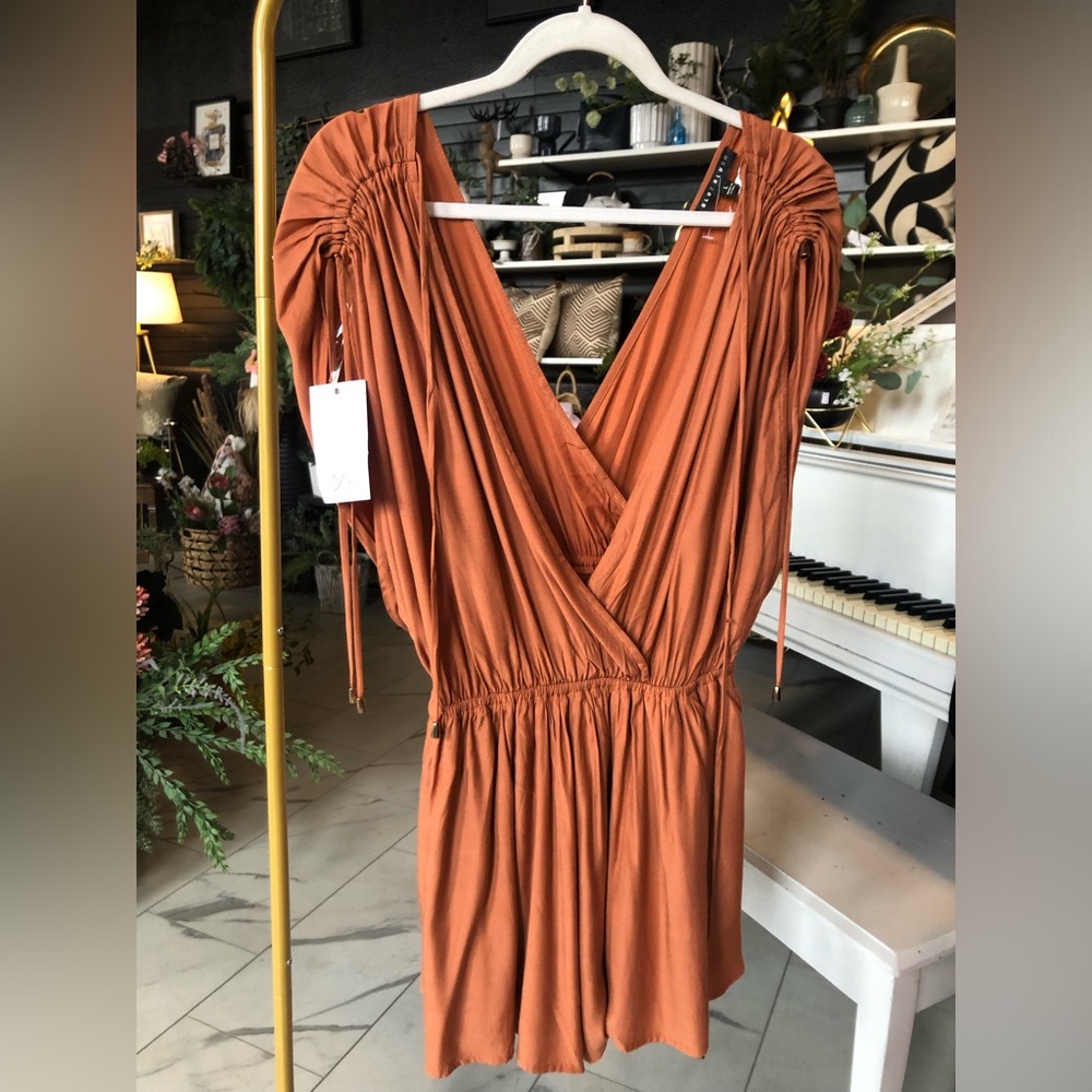 Elegant Rust Orange Women's Romper